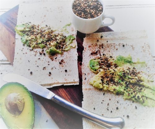 flatbread, avocado & dukkah