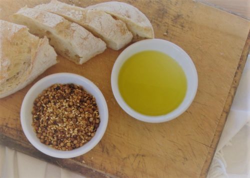 extra virgin olive oil, dukkah & ciabatta